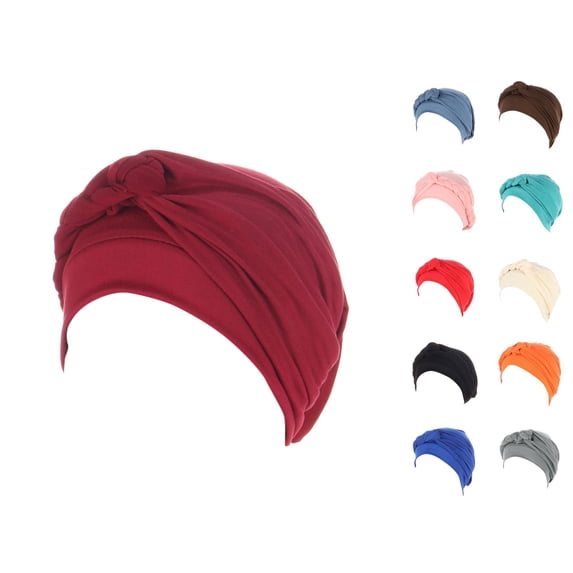 Vrotazzy Ethnic Bohemian Turban Hair -Tied Cap Hat Head Wrap Cover Braid Baseball Caps