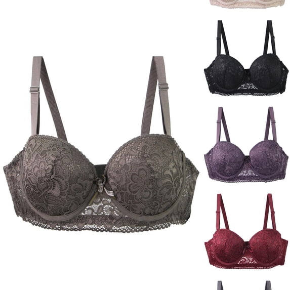 Vrotazzy Full Bust Underwire Bra for Plus Size Support Comfortable Lift Everyday Wear T Shirt With Side Wide Bands,Size 75B