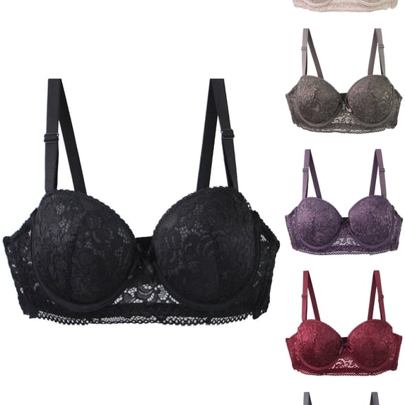 Vrotazzy Full Bust Underwire Bra for Plus Size Support Comfortable Lift Everyday Wear T Shirt With Side Wide Bands,Sizes 85A