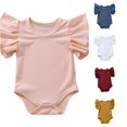 thumbnail image 1 of Vrotazzy Girls Bodysuits Baby Solid Ruffle Romper Bodysuit Clothes Outfits Boys Girls -Piece Jumpsuit for Everyday Wear, 1 of 5