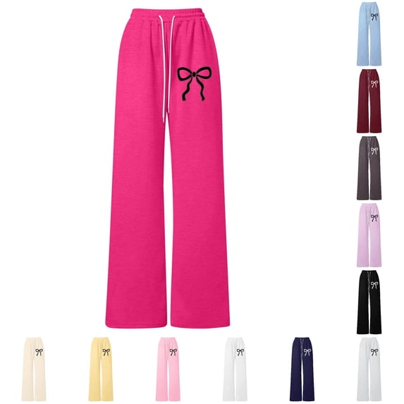 Vrotazzy Girls Bow Knot Jogger Pants for Girls Lightweight Loose Fit Casual Everyday Wear with Versatile Athletic Sweatpants for School and Outdoors