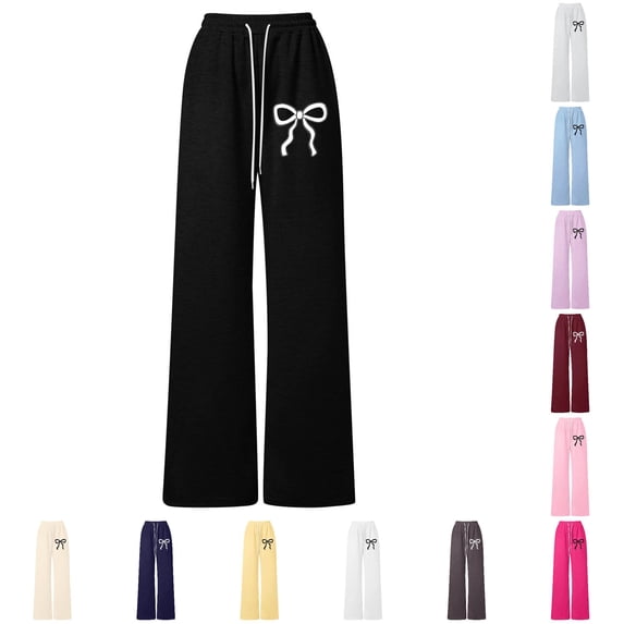 Vrotazzy Girls Bow Knot Jogger Pants for Girls Lightweight Loose Fit Casual Everyday Wear with Versatile Athletic Sweatpants for School and Outdoors