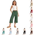 thumbnail image 1 of Vrotazzy Girls Casual Ponte Pants for Girls - Everyday Comfortable Loose Fit Trousers with Soft Waistband for Spring Summer and Easy Care, 1 of 7