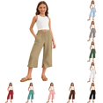 thumbnail image 1 of Vrotazzy Girls Casual Ponte Pants for Girls - Everyday Comfortable Loose Fit Trousers with Soft Waistband for Spring Summer and Easy Care, 1 of 7