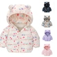 thumbnail image 1 of Vrotazzy Girls Down Jacket Winter Coat Toddlers Soft Hooded Ears Design Warm Thickened Outerwear Baby Kids Cute Outfits,Size 18-24 Months, 1 of 4