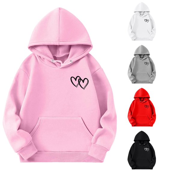 Vrotazzy Girls Hoodie Long Sleeve Soft Sweatshirt Graphic Hoody Kids Cute Pullovers Top Clothes,Size 7-8 Years