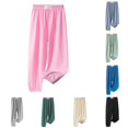 thumbnail image 1 of Vrotazzy Girls Ice Silk Pants for Kids - Elastic High Waisted Casual Trousers Summer Flowing Stretchy Kids Pants Comfortable Everyday Wear, 1 of 3