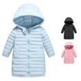 thumbnail image 1 of Vrotazzy Girls Long Down Coat Hooded Zipper Jacket Kids Lightweight Winter Outwear for Children,Size 4-5 Years, 1 of 9
