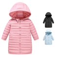 thumbnail image 1 of Vrotazzy Girls Long Down Coat Hooded Zipper Jacket Kids Lightweight Winter Outwear for Children,Size 7-8 Years, 1 of 9