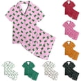 thumbnail image 1 of Vrotazzy Girls Pajama Set,Adorable Dinosaur Print Girls Set Short Sleeve Button Down Pajamas Shorts Outfit Kids Nightwear,6-7 Years, 1 of 4