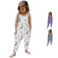 thumbnail image 1 of Vrotazzy Girls Romper & Jumpsuit for Toddler Girls | 1 Piece Floral Cartoon Playsuit with Straps Ideal Summer Outfit for Kids, 1 of 5