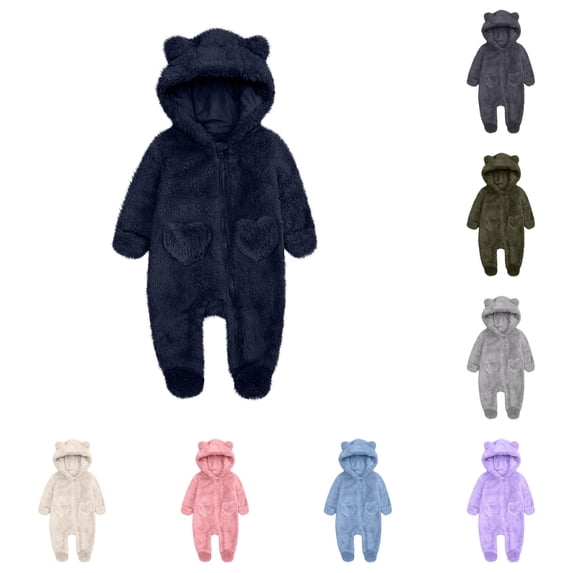 Vrotazzy Girls Romper Jumpsuit for Toddler and Little Girls Winter Warm Hooded Playsuit for Daily Casual Indoor Outdoor Activities and Party