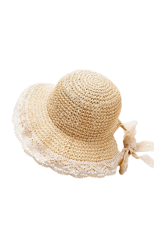 Girls Sun Hat with Wide Brim for Baby Toddler Summer Outdoor Beach Floppy Visor Cap,Size 2-7 Years