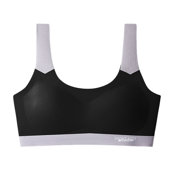 Vrotazzy Girls Training and Sports Bras for Comfortable Soft Solid Color Support Bras,9-12 Years