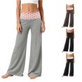 thumbnail image 1 of Vrotazzy Girls Wide Leg Pants for Everyday Playful Prints and Patchwork Waist Boys? Girls Waist Patchwork Relaxed Fit Casual Trousers for Everyday Use 5-14 Years Spring Summer Ready, 1 of 6