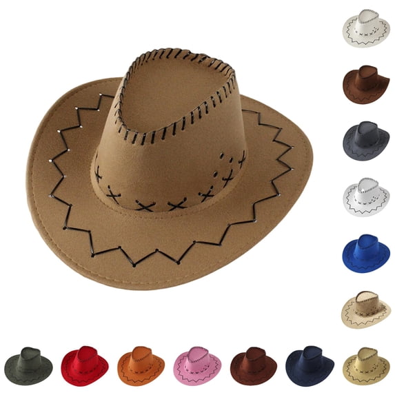Vrotazzy Kids Cowboy Hat for Themed Parties Dress Up and Halloween Kids Outdoor Outdoor Adventure Hat for Boys Girls Lightweight,Sizes One Size