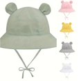 thumbnail image 1 of Vrotazzy Kids Hats Outdoor Cartoon Bear Ears Wide Brim Fisherman Hat for 0-6 Years Comfort Summer Play,Size 52/L, 1 of 3
