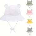 thumbnail image 1 of Vrotazzy Kids Hats Outdoor Cartoon Bear Ears Wide Brim Fisherman Hat for 0-6 Years Comfort Summer Play,Sizes 52/L, 1 of 3