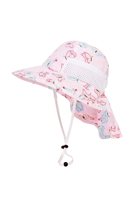 Kids Sun Hat with UPF Wide Brim Adjustable Bucket Hat for Beach Play and Outdoor Activities,Size S