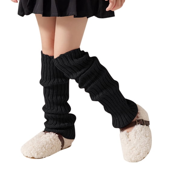 Vrotazzy Knitted Leg Warmers For Girls High Knee Loose Cozy Winter Wear Soft Stretchable Kids Leggings Accessories,One Size