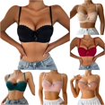 thumbnail image 1 of Vrotazzy Lace Underwire Push Up Bra Demi Cup Smooth T Shirt Bra for Women Comfortable Adjustable Straps French Full Coverage Front Closure V Racerback Plus Size Non Padded, 1 of 9