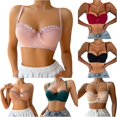 thumbnail image 1 of Vrotazzy Lace Underwire Push Up Bra Demi Cup Smooth T Shirt Bra for Women Comfortable Adjustable Straps French Full Coverage Front Closure V Racerback Plus Size Non Padded, 1 of 9
