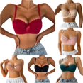 thumbnail image 1 of Vrotazzy Lace Underwire Push Up Bra Demi Cup Smooth T Shirt Bra for Women Comfortable Adjustable Straps French Full Coverage Front Closure V Racerback Plus Size Non Padded, 1 of 9