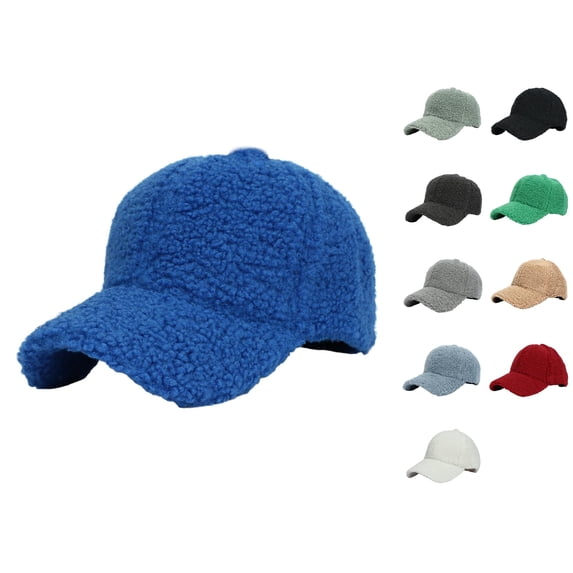 Vrotazzy Lamb Wool Baseball Cap for Men Women Teddy Sports Hats Warm Winter Outdoor Travel