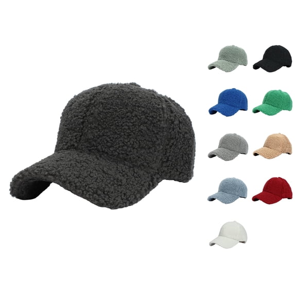 Vrotazzy Lamb Wool Baseball Cap for Men Women Teddy Sports Hats Warm Winter Outdoor Travel