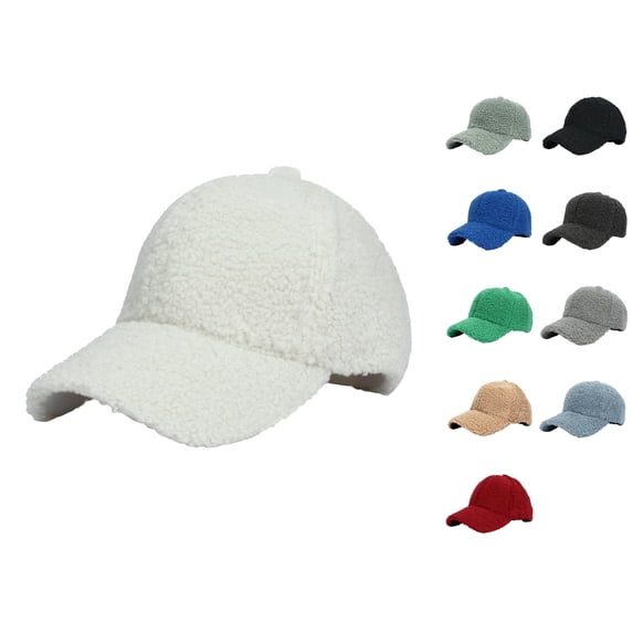 Vrotazzy Lamb Wool Baseball Cap for Men Women Teddy Sports Hats Warm Winter Outdoor Travel