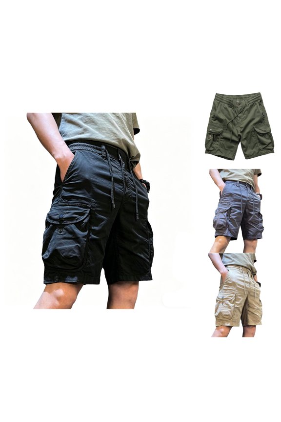 Men's Cargo Pants for Everyday Casual Wear with Loose Fit Trousers Featuring Practical Outdoor Pockets and Elastic Waist for Summer Comfort,Size M