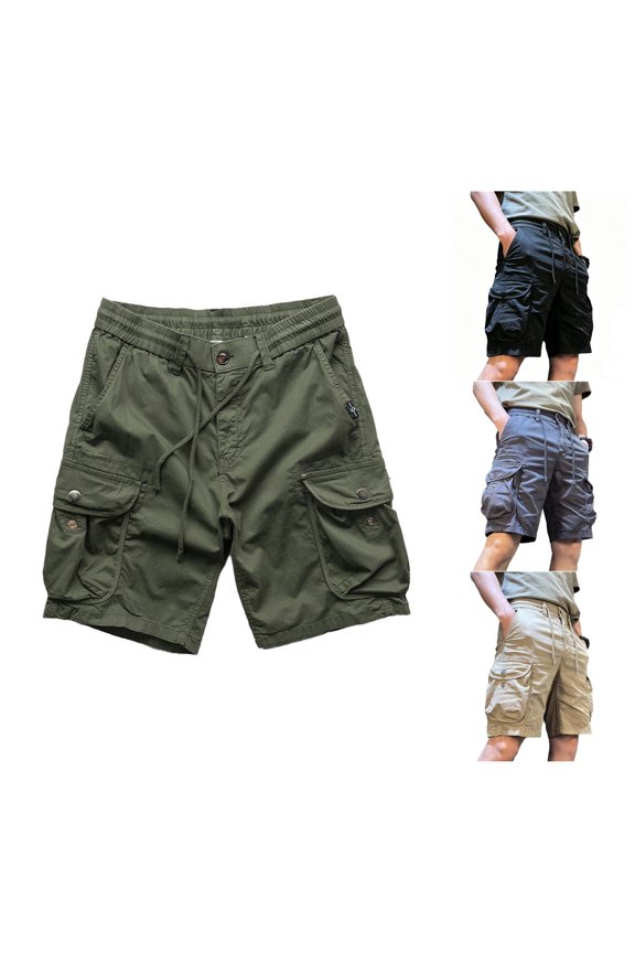 Men's Cargo Pants for Everyday Casual Wear with Loose Fit Trousers Featuring Practical Outdoor Pockets and Elastic Waist for Summer Comfort,Sizes 2XL