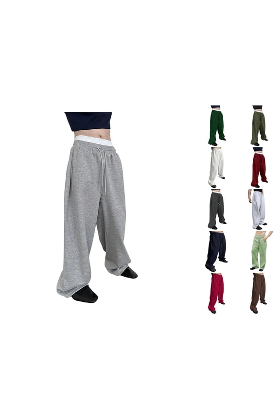 Men's Casual Pants Loose Fit Straight Leg Trousers with Pockets for Daily Wear and Sports – Comfortable Soft Beltless Waist Men’s Everyday Bottoms,Size L