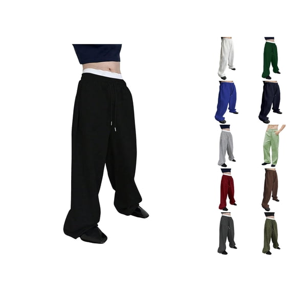 Vrotazzy Men's Casual Pants Loose Fit Straight Leg Trousers with Pockets for Daily Wear and Sports – Comfortable Soft Beltless Waist Men’s Everyday Bottoms,Sizes 2XL