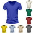 thumbnail image 1 of Vrotazzy Men's Casual V Neck T Shirts for Daily Wear – Loose Fit Stretch Knit Tee ideal for Spring Summer, 1 of 6