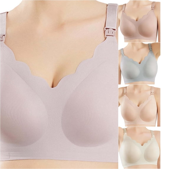 Vrotazzy Nursing Bra Wavy Seamless Maternity Wireless Pregnancy Sleep Bralette for Women Comfortable Breastfeeding Everyday Wear