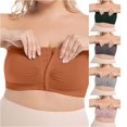 thumbnail image 1 of Vrotazzy Plus Size Front Closure Push Up Wireless Bra Racerback Bandeau Shirt Bust Seamless Daily Comfort, 1 of 7