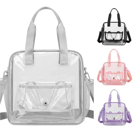 Vrotazzy Pocket Transparent Shoulder Messenger Bag Travel Concert Sports Event Casual Crossbody