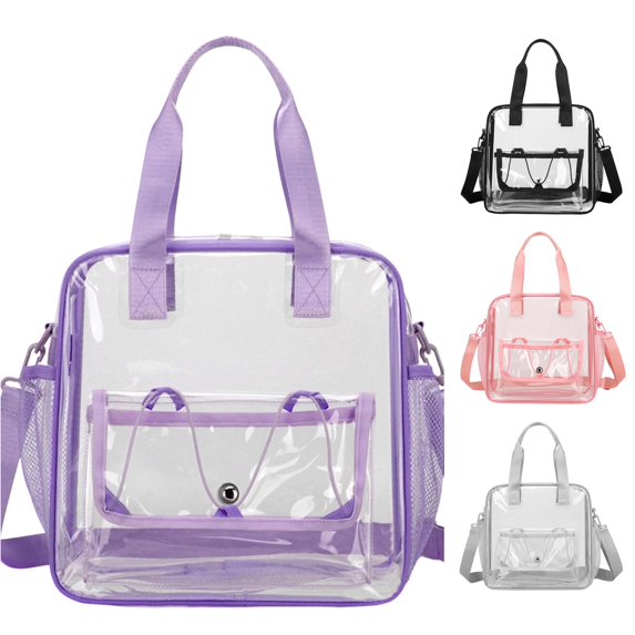 Vrotazzy Pocket Transparent Shoulder Messenger Bag Travel Concert Sports Event Casual Crossbody
