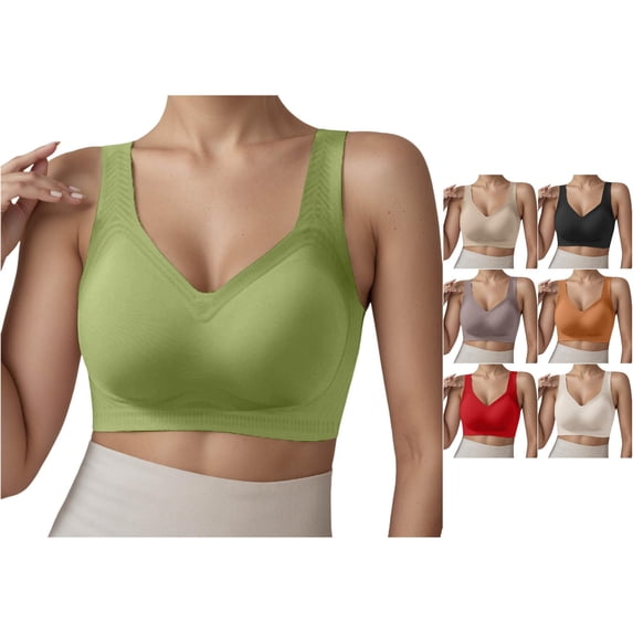 Vrotazzy Seamless Comfort Bras for Full Coverage Wireless T Shirt Bra With Support Everyday Wear,Sizes 3XL