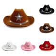 thumbnail image 1 of Vrotazzy Sparkly Star Cowboy Hat for Kids Western Party Festival Sun Outdoor Play for Girls And Boys Childrens Caps Carnival Christmas School Casual Wear, 1 of 5