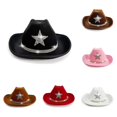 thumbnail image 1 of Vrotazzy Sparkly Star Cowboy Hat for Kids Western Party Festival Sun Outdoor Play for Girls And Boys Childrens Caps Carnival Christmas School Casual Wear, 1 of 5