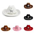 thumbnail image 1 of Vrotazzy Sparkly Star Cowboy Hat for Kids Western Party Festival Sun Outdoor Play for Girls And Boys Childrens Caps Carnival Christmas School Casual Wear, 1 of 5