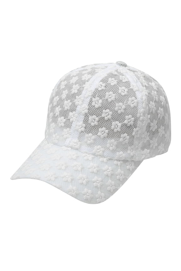 Sun Shading And Sunscreen Korean Version Lace Cap Fashion Casual Hollow Flower Baseball Visor,Sizes M