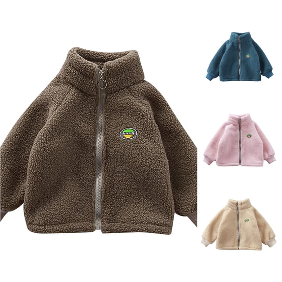 Vrotazzy Toddler Kids Baby Boys Solid Jacket Outerwear Warm Winter Zipper Coat