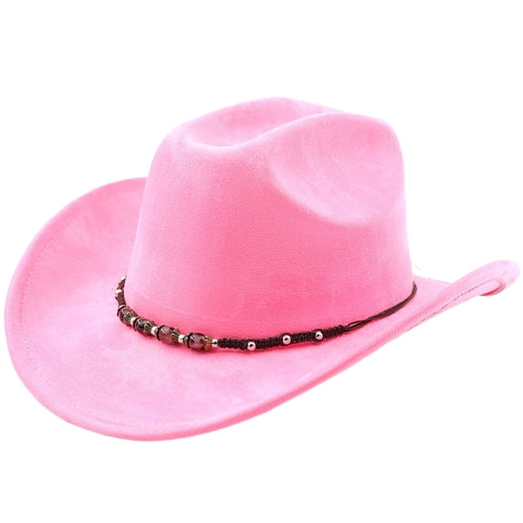Vrotazzy Western Cowboy Hat Curved Brim for Outdoor Adventure Travel Riding Country Style,Size One Size