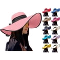 thumbnail image 1 of Vrotazzy Women Big Straw Wide Brim Sun Hats Floppy Roll Up Beach Cap Summer, 1 of 4