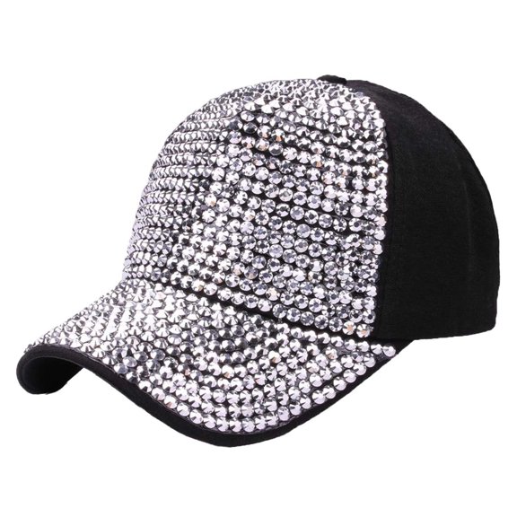 Vrotazzy Women Fashion Rhinestone Summer Baseball Cap Sun Hat Outdoor Activities Casual Travel Beach Headwear,Sizes One Size