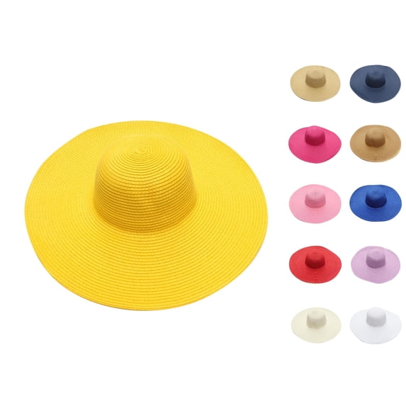 Vrotazzy Women Wide Brim Straw Beach Hat Sun Cap for Ladies Little Girl Summer