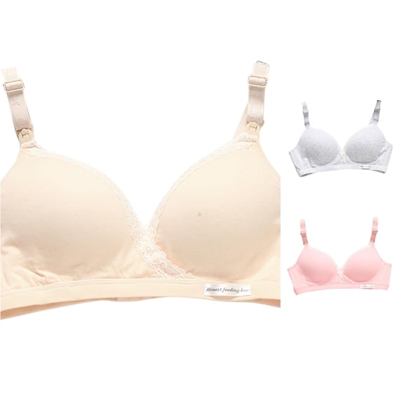 Vrotazzy Women's Convenient Nursing Bra Without Underwire for Comfortable All-Day Breastfeeding Maternity Sleep Feeding Sleepwear Soft Stretchable Seamless
